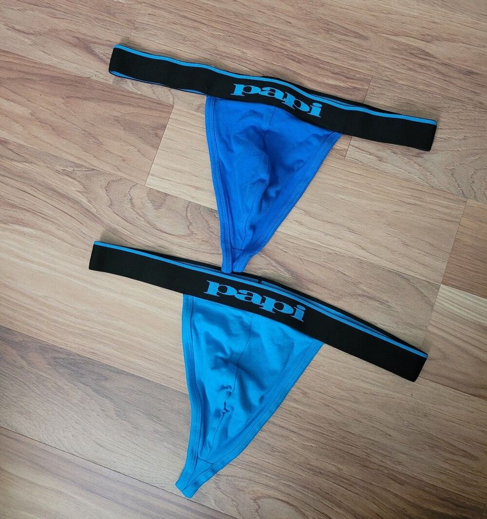 Papi Men's Thongs Size Large Blue & Light Blue 2 Pack NWOT